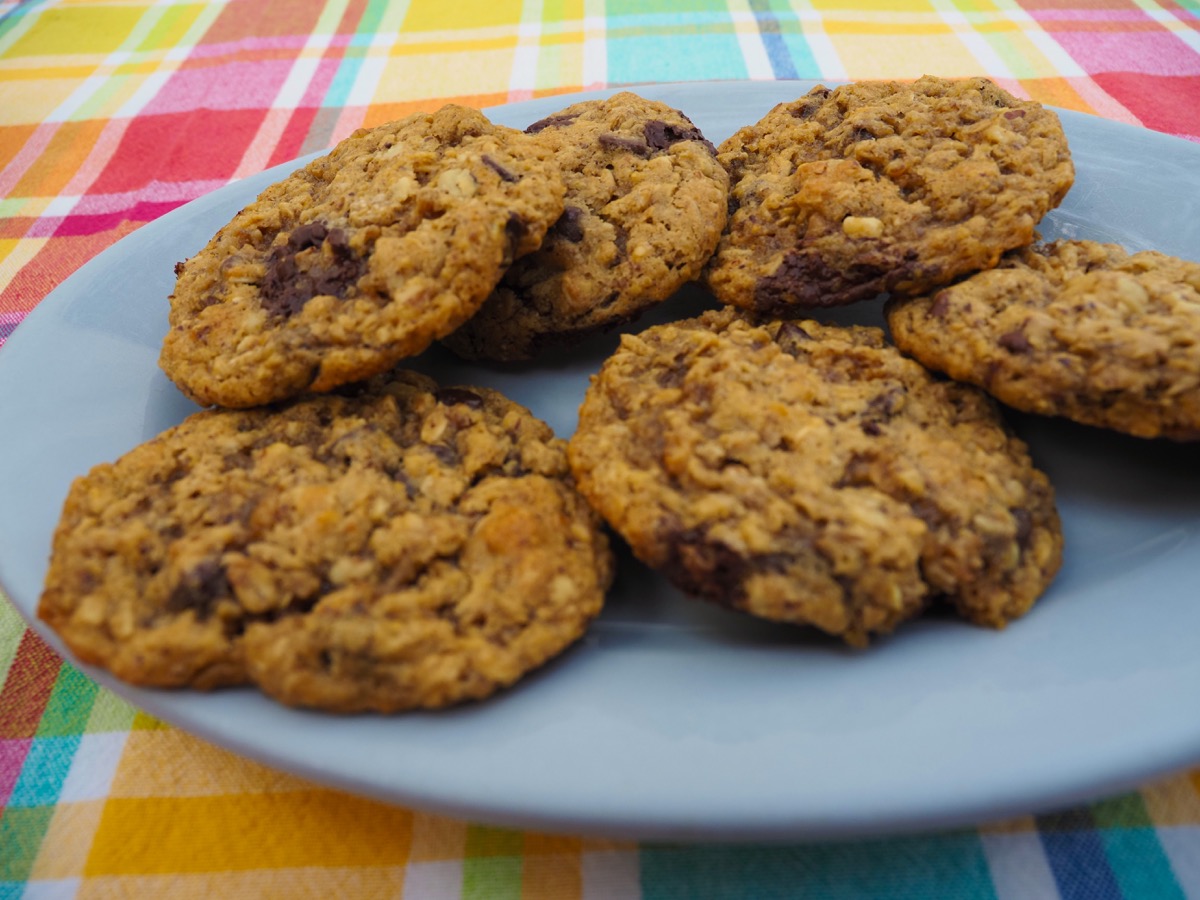 Mam's Oatmeal, Walnut & Chocolate Chip cookie — fresh from the oven